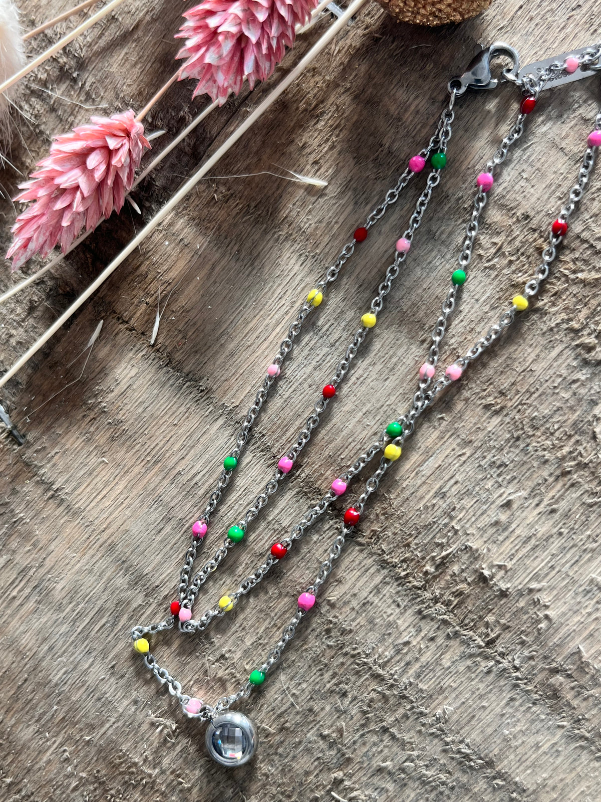 Bracelet de cheville double MULTICOLORE