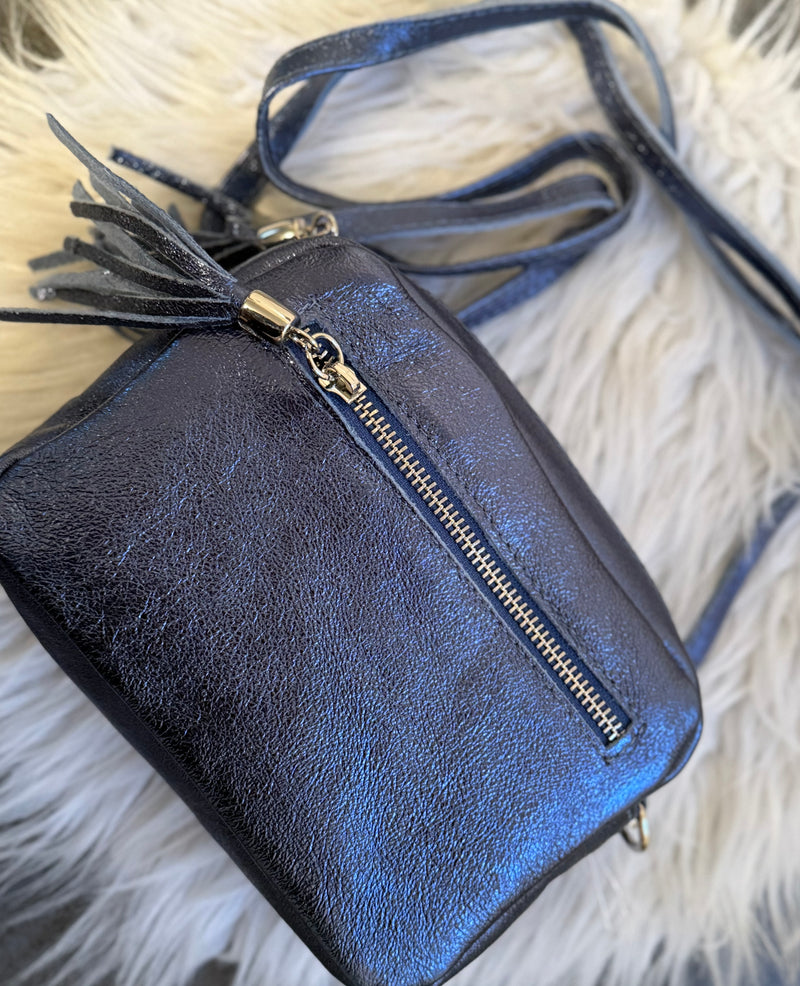 Sac cuir BLEU