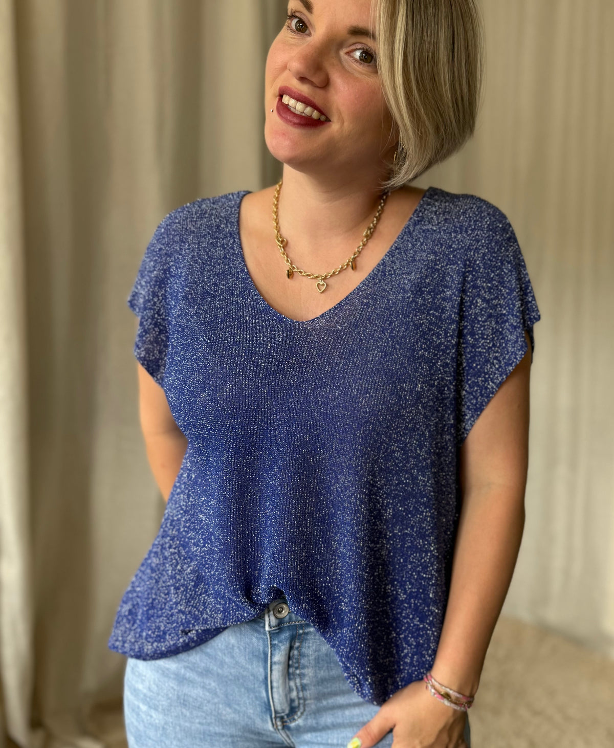 Top ZELIA bleu roi
